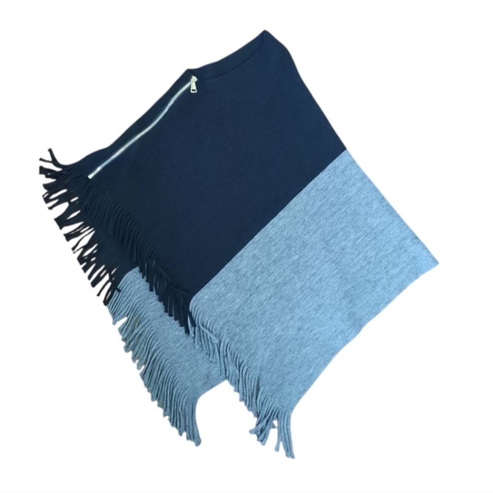 Skyline Poncho with Fringe